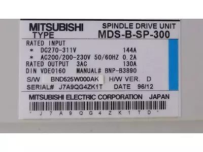 Mitsubishi MDS-B-SP-300 Spindle Drive Unit