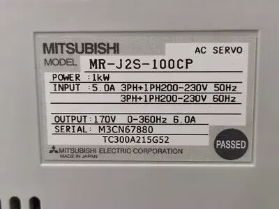 Mitsubishi MR-J2S-100CP AC Servo Drive 