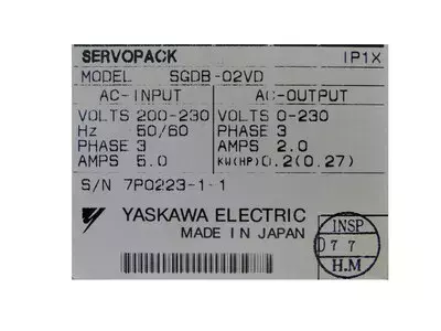 Yaskawa SGDB-02VD Servopack