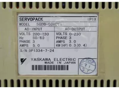 Yaskawa SGDB-03VDY1 Servopack