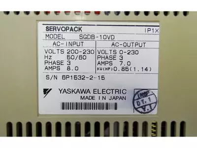 Yaskawa SGDB-10VDY1 or SGDB-10VD-Y1 Servopack