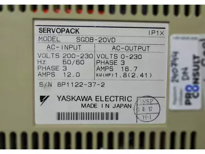 Yaskawa SGDB-20VD Servopack