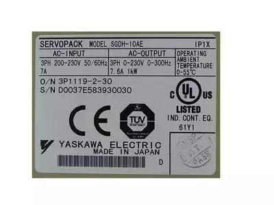 Yaskawa SGDH-10AE Ver.3353A Servopack