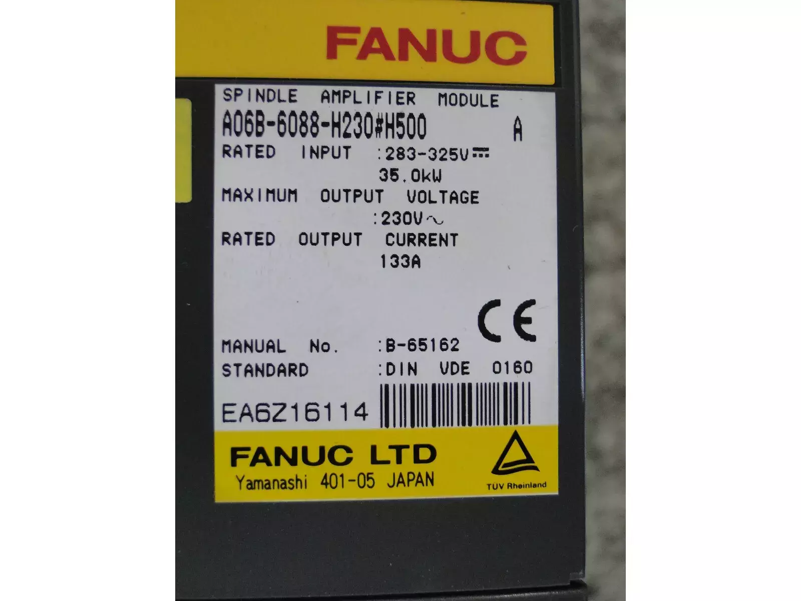 Fanuc A06B-6088-H230#H500 Spindle Amplifier