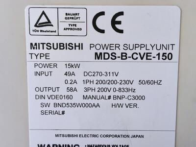 Mitsubishi MDS-B-CVE-150 Power Supply Unit