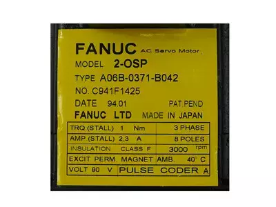 Fanuc A06B-0371-B042 AC Servo Motor