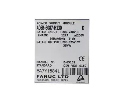 Fanuc A06B-6087-H130 Power Supply 