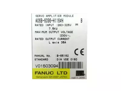 Fanuc A06B-6096-H116#H Servo Amplifier 