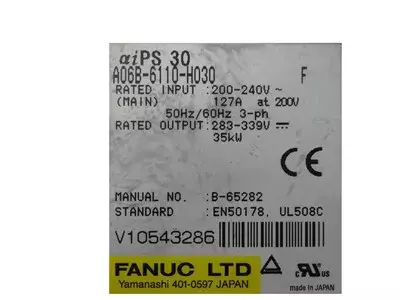 Fanuc A06B-6110-H030 Alpha Power Supply