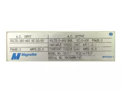 Magnetek DS317 or 47P51F Drive GPD503