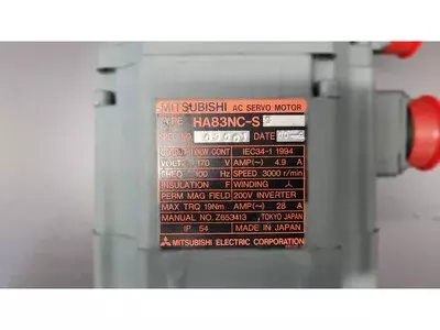 Mitsubishi HA83NC-SS or HA83NBSD7-E33 Encoder OSE253 AC Servo Motor 