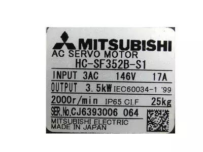 Mitsubishi  HC-SF352B-S1 AC Servo Motor