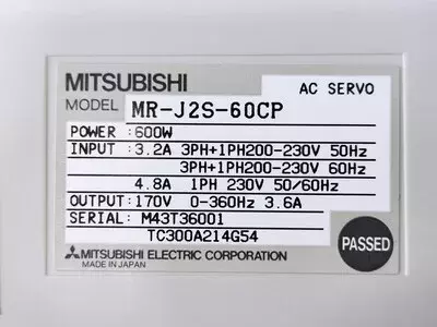 Mitsubishi MR-J2S-60CP AC Servo Drive 