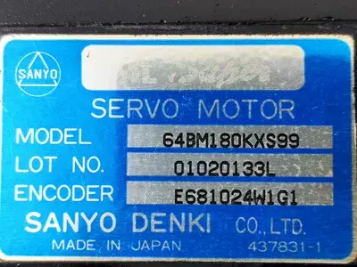 Sanyo Denki 64BM180KXS99 AC Servo Motor