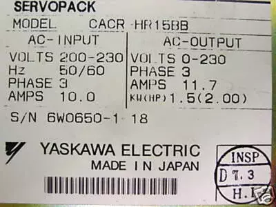 Yaskawa CACR-HR15BB Servopack