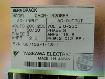 Yaskawa CACR-IR20SEB Servopack