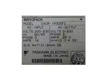 Yaskawa CACR-IR30SFD Servopack