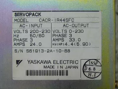 Yaskawa CACR-IR44SFC Servopack