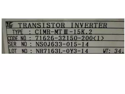 Yaskawa CIMR-MT3-15K.2 or CIMR-MTIII-15K.2 Varispeed 626MTIII