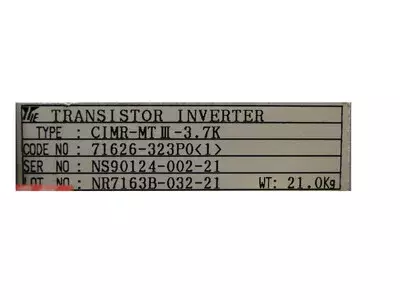 Yaskawa CIMR-MTIII-3.7K or CIMR-MT3-3.7K Inverter 