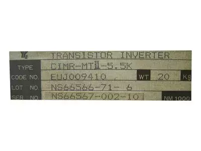 Yaskawa CIMR-MTIII-5.5K or CIMR-MT3-5.5K Inverter 