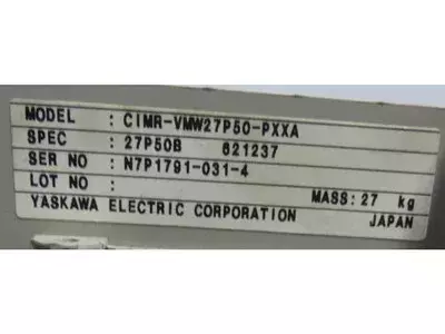 Yaskawa CIMR-VMW27P50-MXXX Varispeed 626VM3 