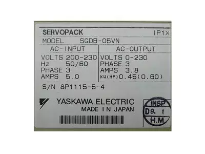 Yaskawa SGDB-05VN Servopack