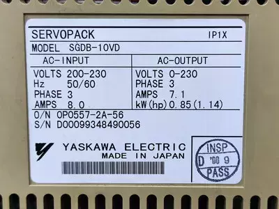 Yaskawa SGDB-10VD Servopack