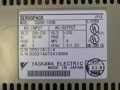 Yaskawa SGDB-10VN Servopack