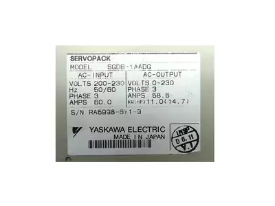 Yaskawa SGDB-1AADG Servopack