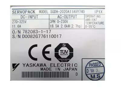 Yaskawa SGDH-2020A11AVY740 Servopack