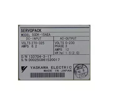 Yaskawa SGDK-15AEA Servopack