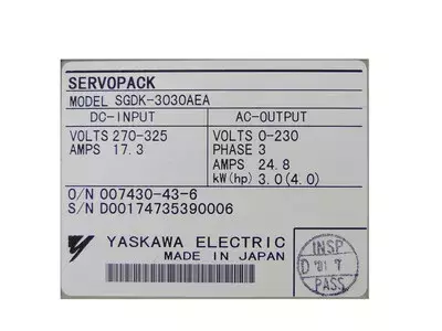 Yaskawa SGDK-3030AEA Servopack