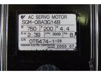 Yaskawa SGM-08A3G14B AC Servo Motor