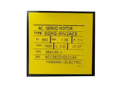 Yaskawa SGMG-09V2ACS Servo Motor