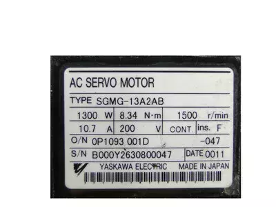 Yaskawa SGMG-13A2AB AC Servo Motor 