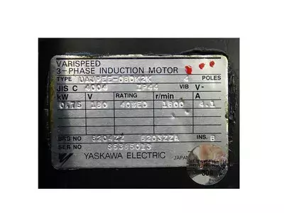 Yaskawa UAJPEE-08DK2K 3-Phase Induction Motor