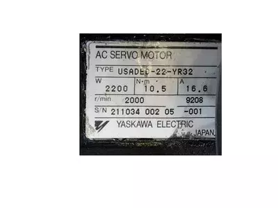 Yaskawa USADED-22-YR32 AC Servo Motor