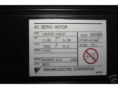 Yaskawa USAFED-09C21 AC Servo Motor