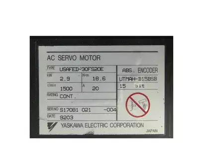 Yaskawa USAFED-30FS20E AC Servo Motor