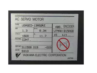 Yaskawa USAGED-13AS2KE AC Servo Motor 