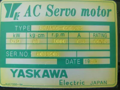 Yaskawa USAMED 09GB2S AC Spindle Motor Motor